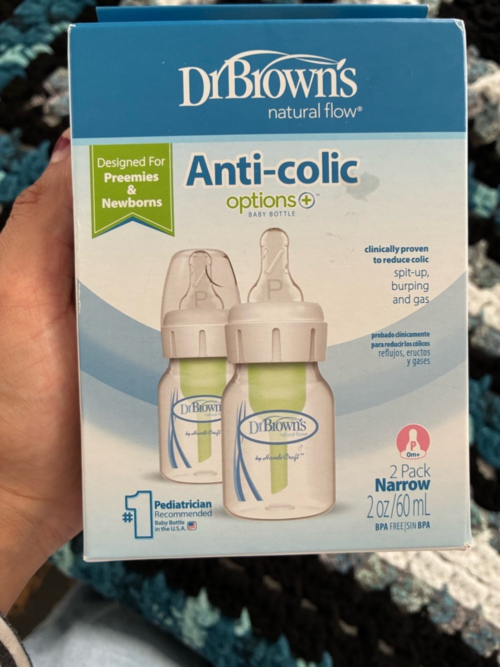 Dr. Brown's Anti-colic Options+ Narrow Baby Bottle 2 Pack - White/Green